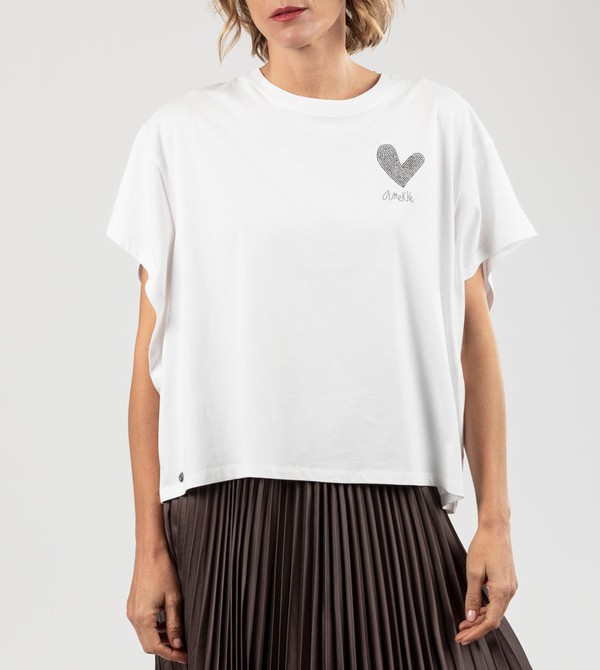 Anekke White Crop Top Póló | LBPE89756