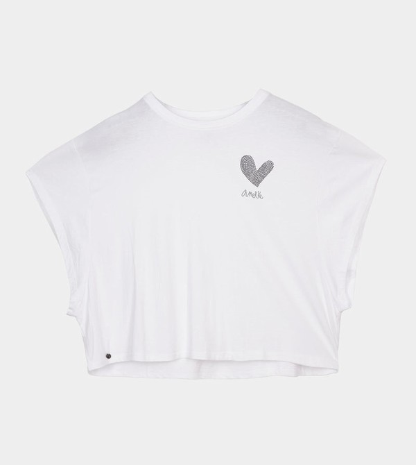 Anekke White Crop Top Póló | LBPE89756