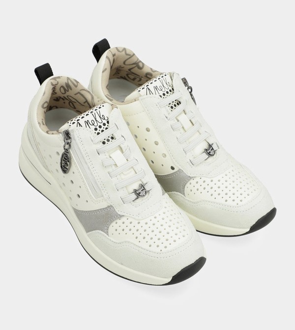 Anekke White Wedge With Polka Dots Cipő | UCFK32105