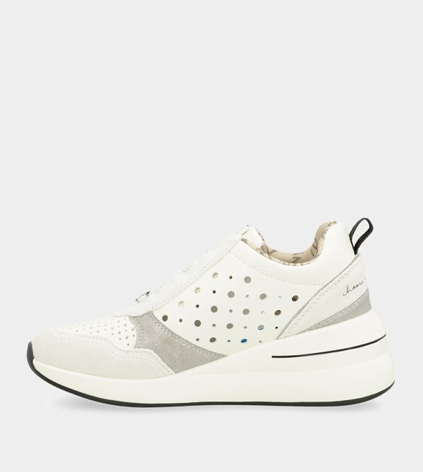 Anekke White Wedge With Polka Dots Cipő | UCFK32105