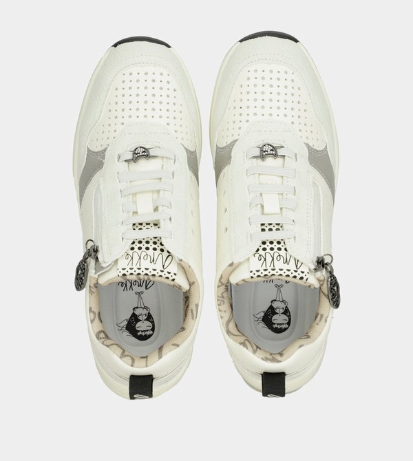 Anekke White Wedge With Polka Dots Cipő | UCFK32105