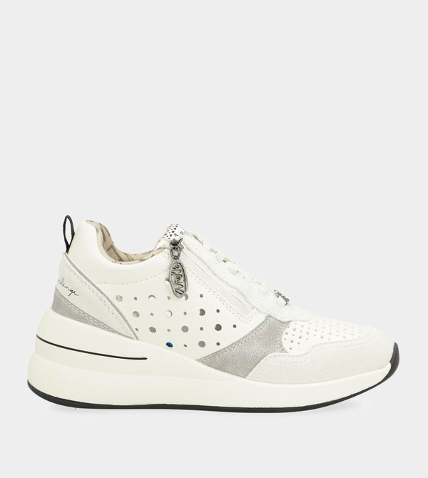 Anekke White Wedge With Polka Dots Cipő | UCFK32105